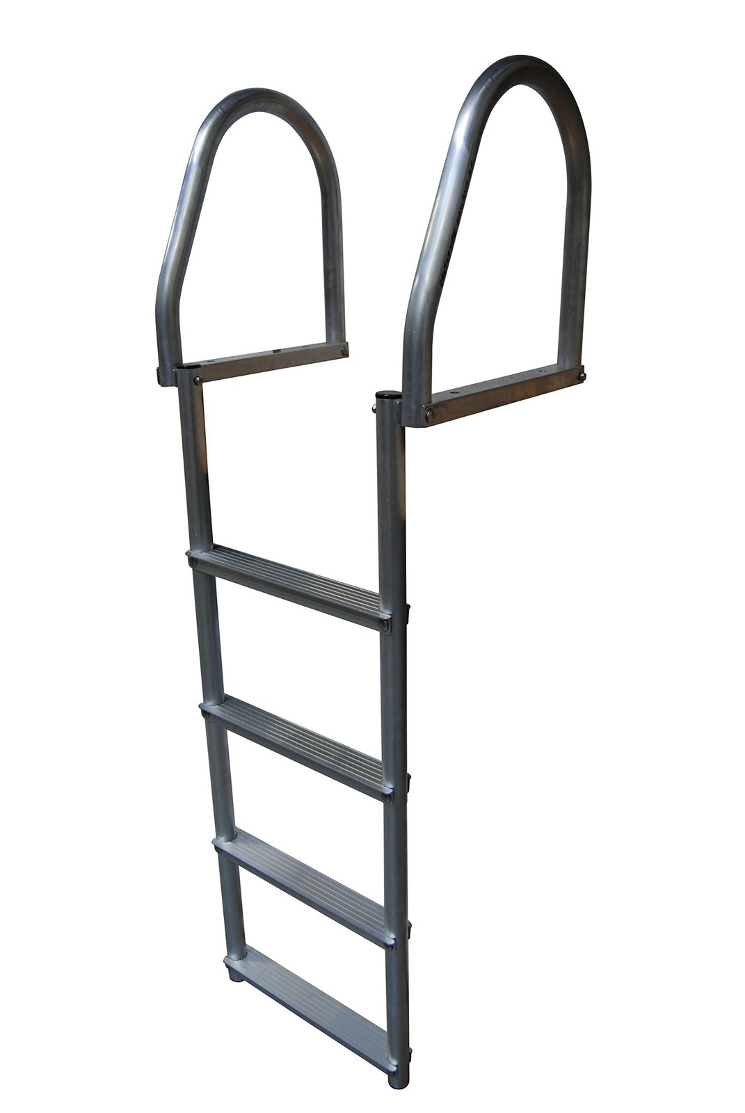 Dock Edge + 2175-F Ladder, 4 Step, Flip Up, Eco Weld Free, Aluminum Beige