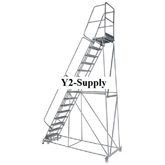 NEW! Grip 24″W 6 Step Steel Rolling Ladder 14″D Top Step- Lock Type B!!