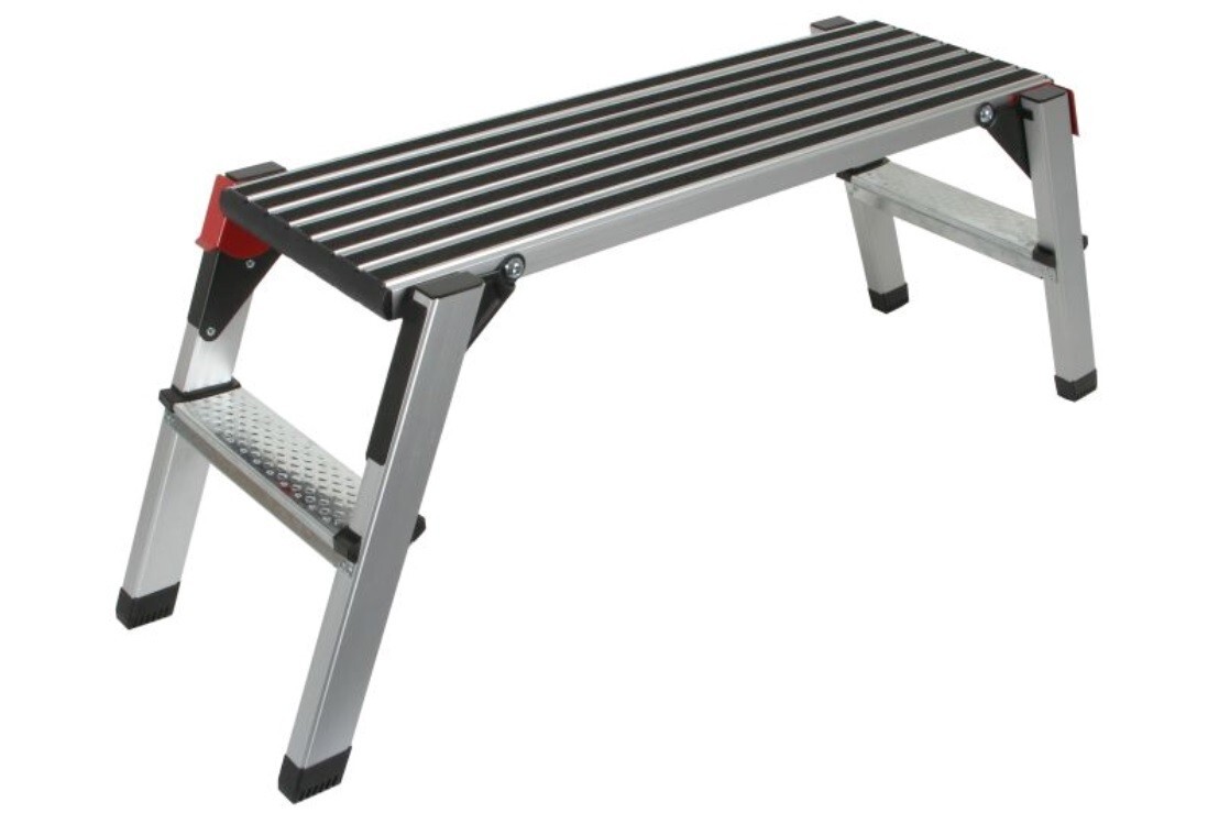 Aluminium Work Platform High Step Storage Work Platform Folding 2 Tier 102x38x40cm