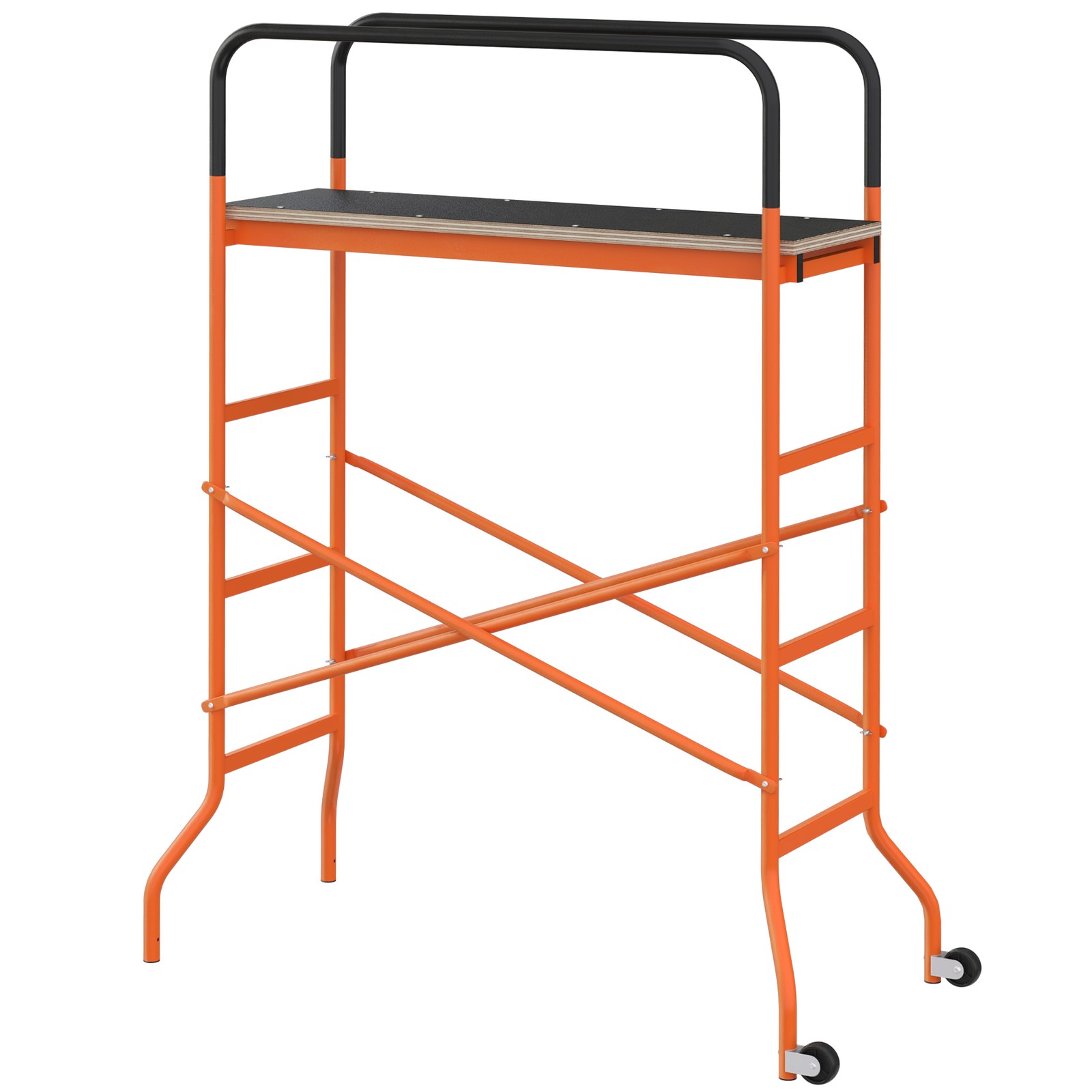 Scaffolding Work Platform, Rolling Scaffolding with Wheels, Orange
