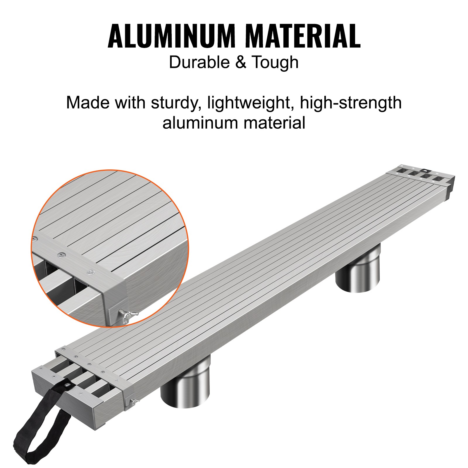 Uimoso Aluminum Work Plank Telescoping 9-15 ft 500 lb Capacity Scaffold Plank