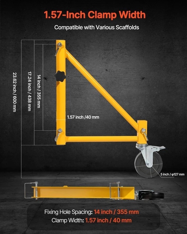 Set of Scaffolding Outriggers with Casters for Baker-Style Scaffolding