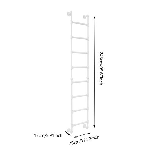 8-Step Ladder Bunk Bed Attic Ladder High Loft Attic Step Ladders Wall-mounted