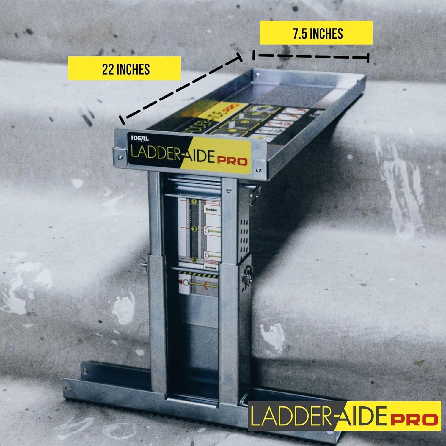 Foldable Ladder-Aide PRO: Fits Steps 4.921″ to 7.875″ High, Ladder Extender