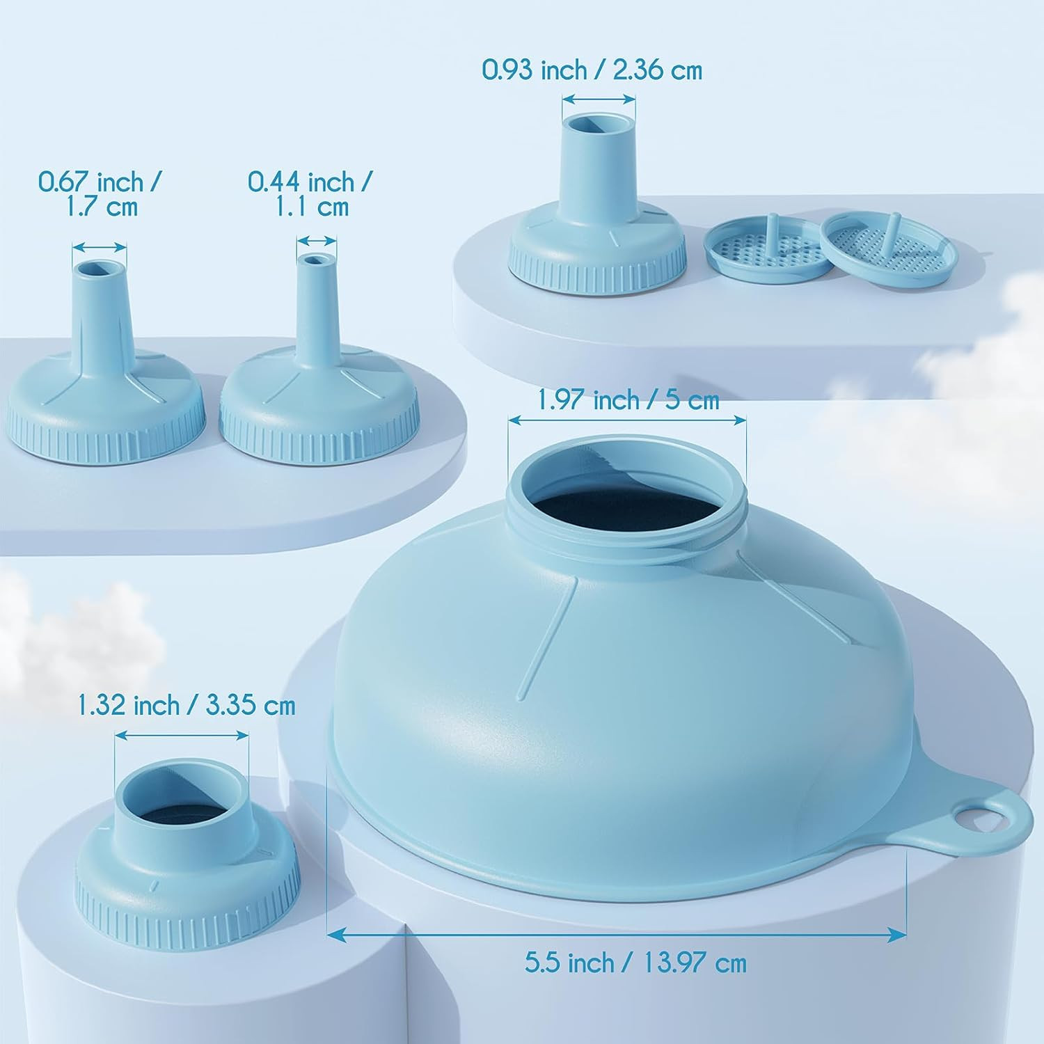 Wide Mouth Versatile Funnel, Canning Funnels for Kitchen Use, Food Grade Plastic