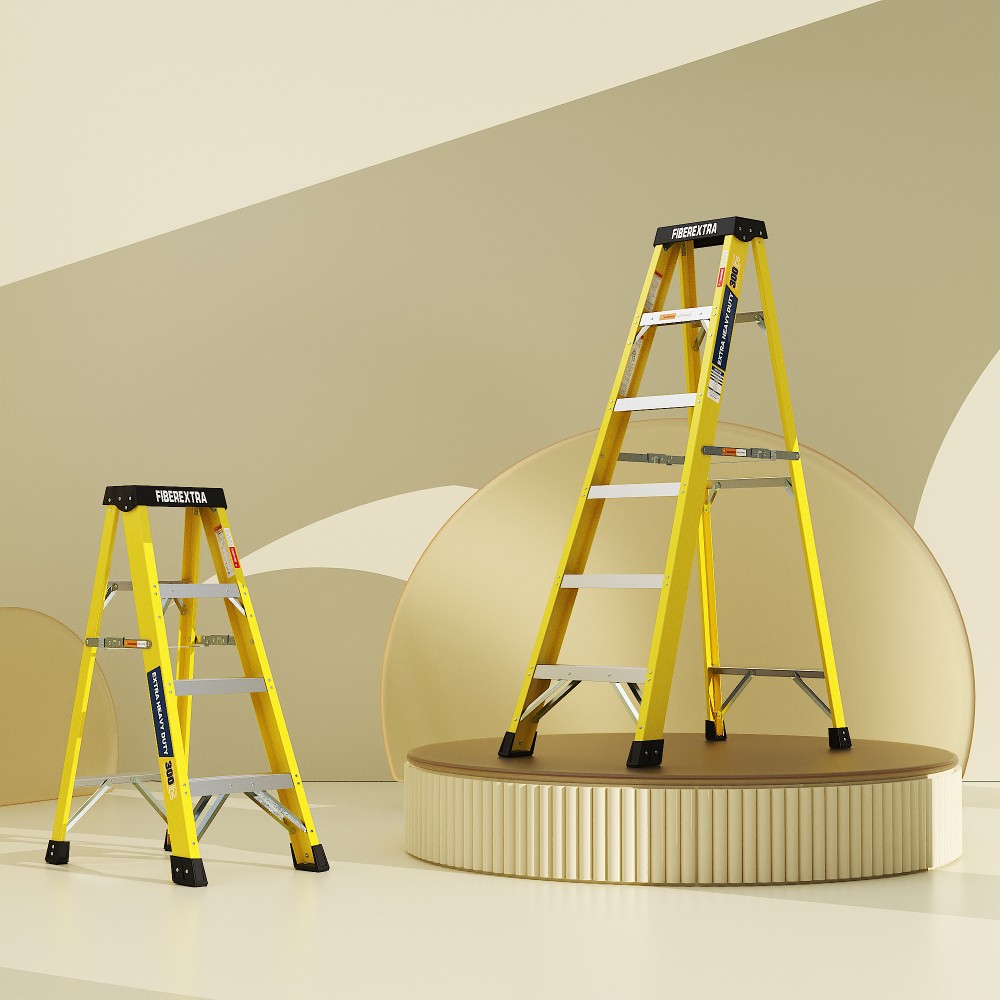 6Step Fiberglass Reinforced Single Side Ladder,Lightweight Non-Conductive,300LBS