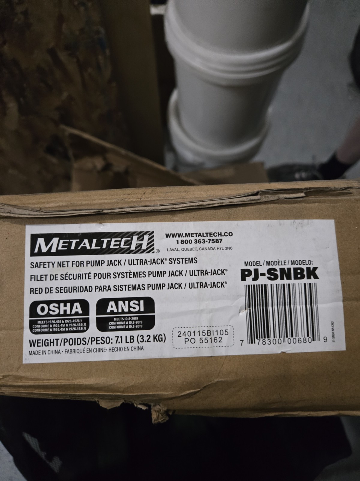 Metaltech Safety Net Jack System# 3000, Model# PJ-SNBK, Net Unit