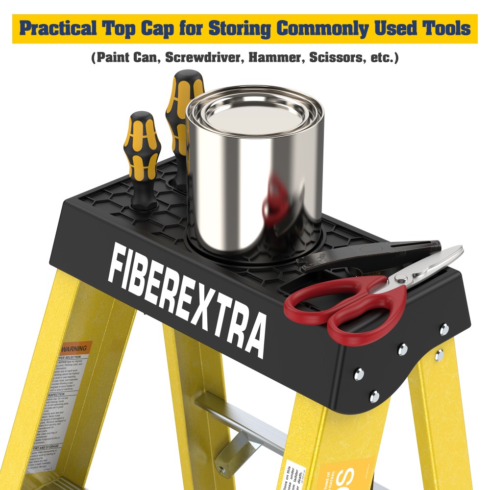 6Step Fiberglass Reinforced Single Side Ladder,Lightweight Non-Conductive,300LBS