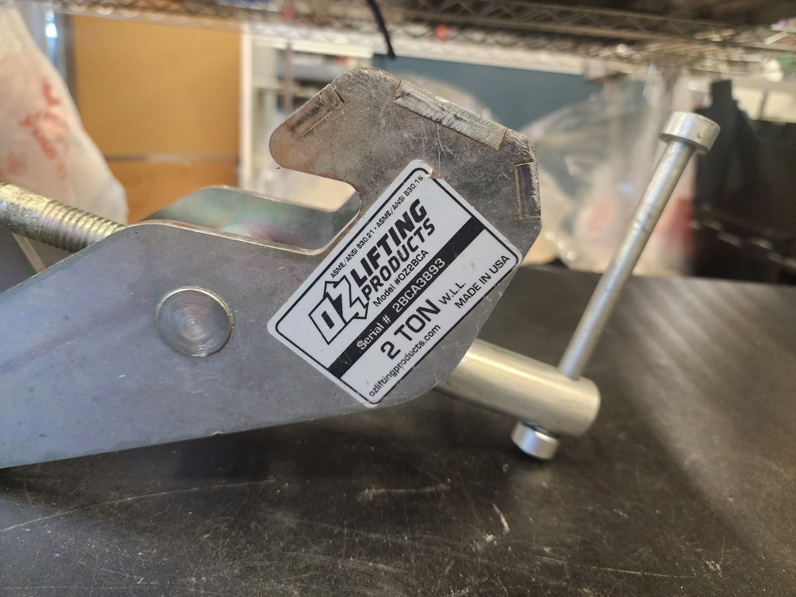 OZ LIFTING PRODUCTS OZ2BCA Beam Flange Clamp,Steel,4,000 lb 48RD40