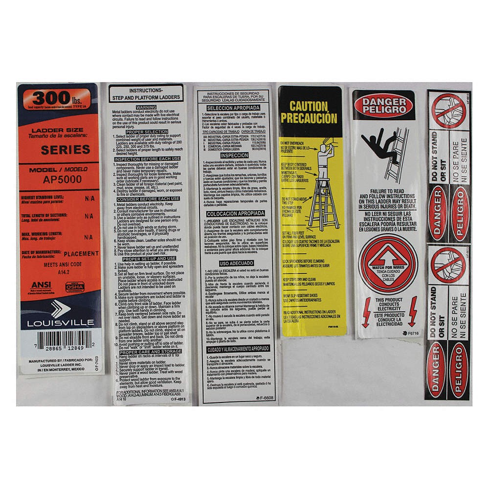 LOUISVILLE LADDER PK-AP5000 Label Kit 42DV35