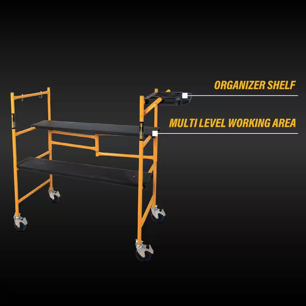 Jobsite Series Baker 4.1 Ft. H X 3.4 Ft. W X 1.8 Ft. D Mini Scaffold Platform wi
