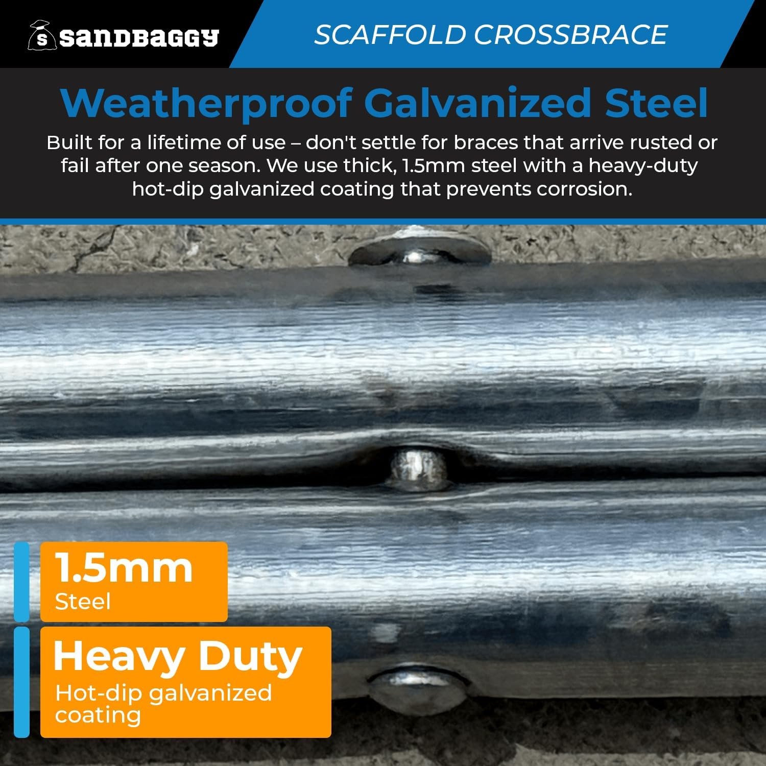 Scaffolding Cross Braces for 7′ x 4′ Frames | Steel Cross Brace – (1)
