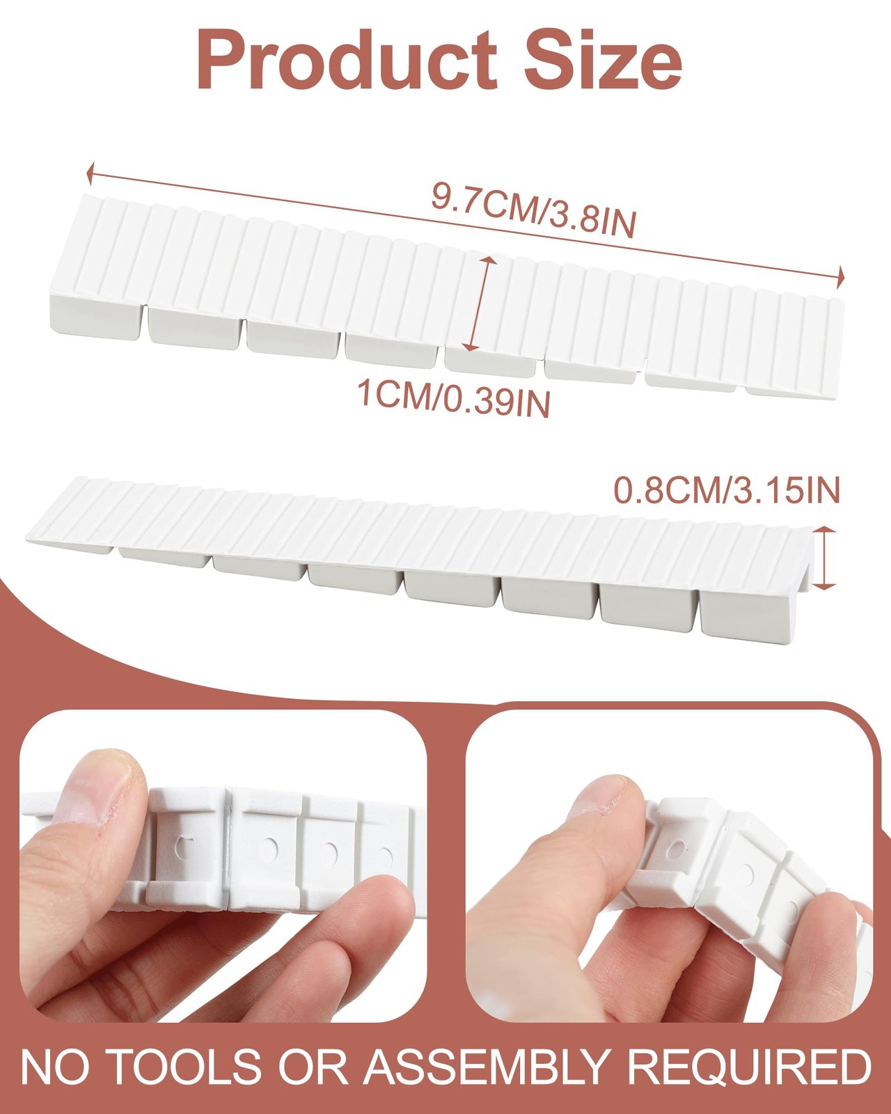12 Pcs Heavy Duty Plastic Shims for Leveling – Slotted Furniture Wedges White