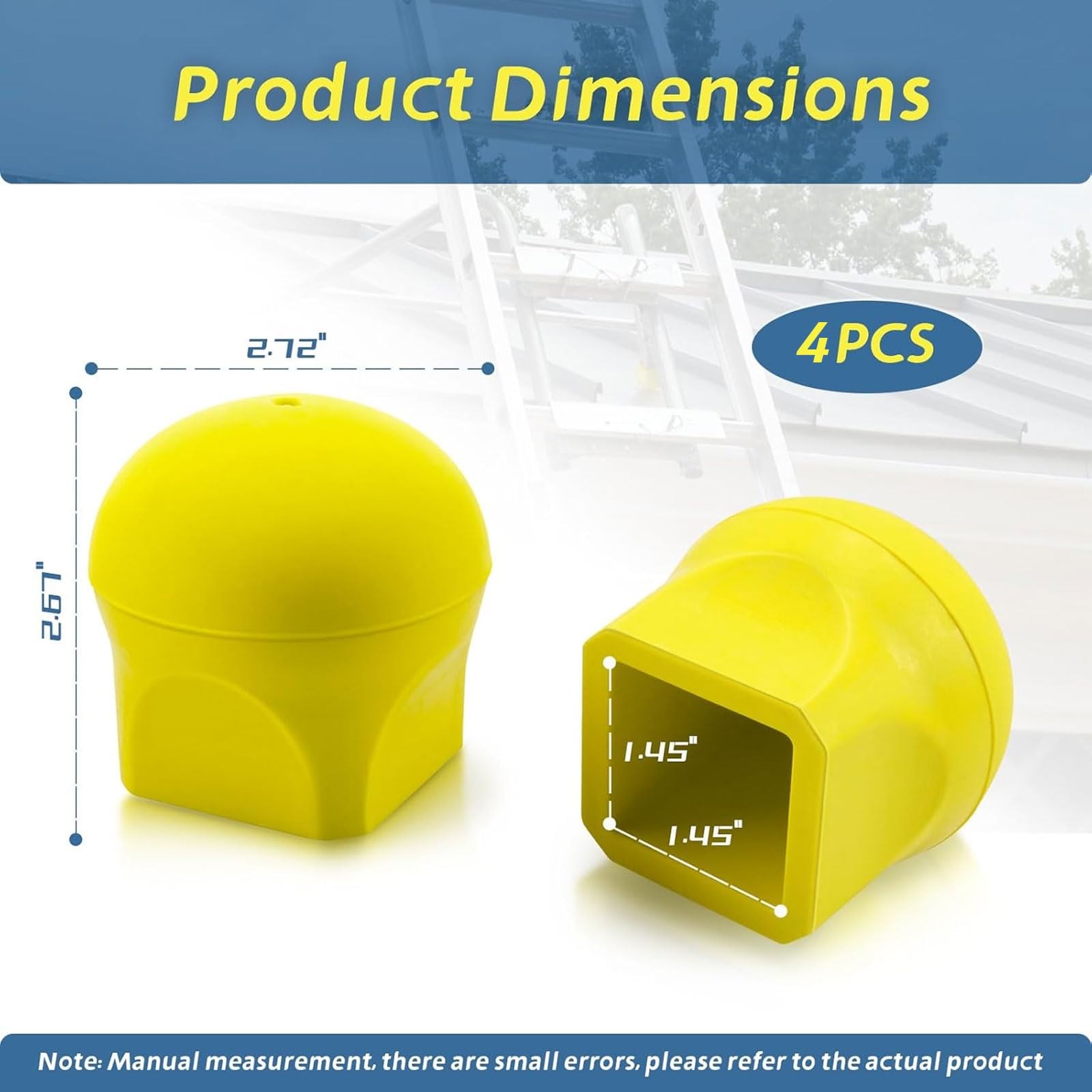 Ladder Stabilizer Bumpers Fit for Werner Extension 4 Pack, Yellow
