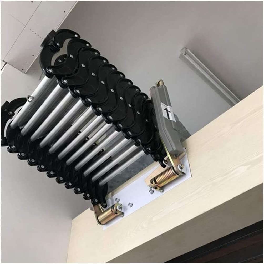 10+2 Steps Wall Mounted Folding Ladder Loft Stair Attic Folding Ladder Staircase