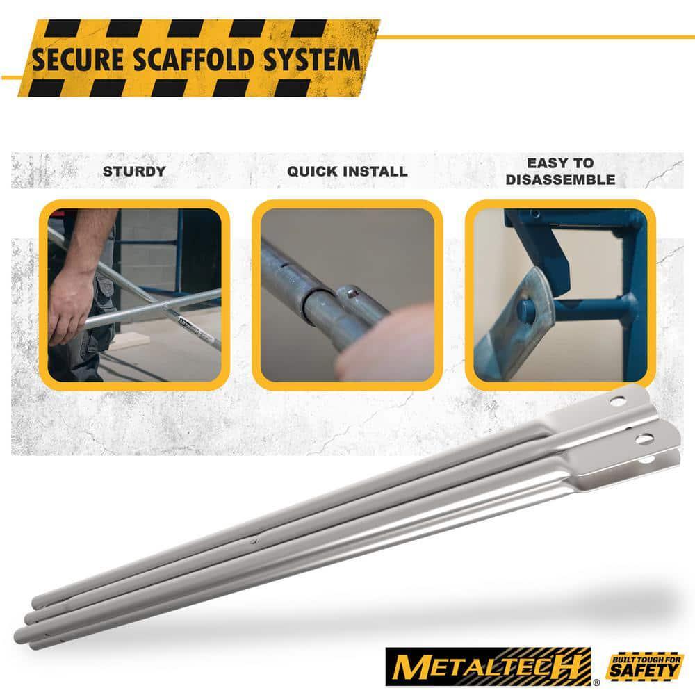 Metaltech 7ft x 4ft Galvanized Steel Scaffolding Cross Brace OSHA Certified