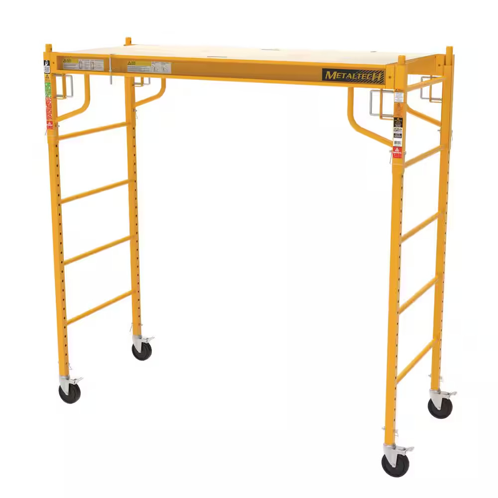 Jobsite 6 Ft. W X 6.25 Ft. H X 2.5 Ft. D Baker Style Rolling Scaffold Platfor…