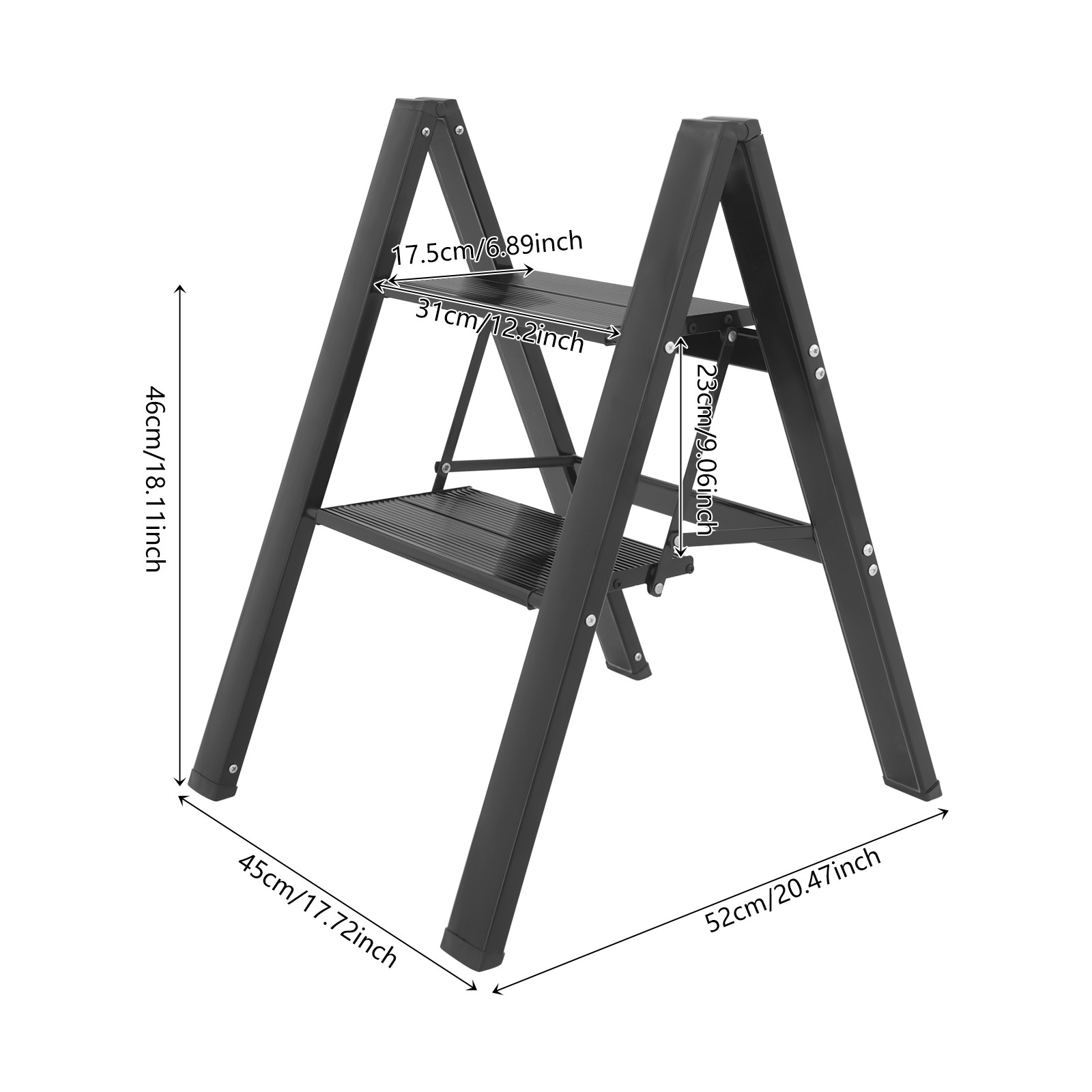 Folding Step Ladder Stool Multi-Purpose Aluminium Alloy Folding Heavy Duty