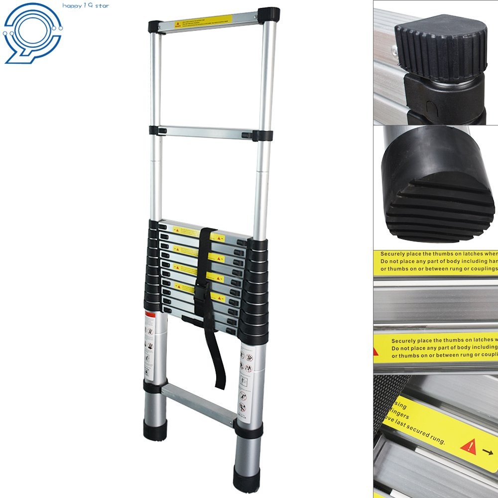 12.5 Feet Aluminum Heavy Duty Step Ladder Multi Purpose 330Lbs Extension Ladder