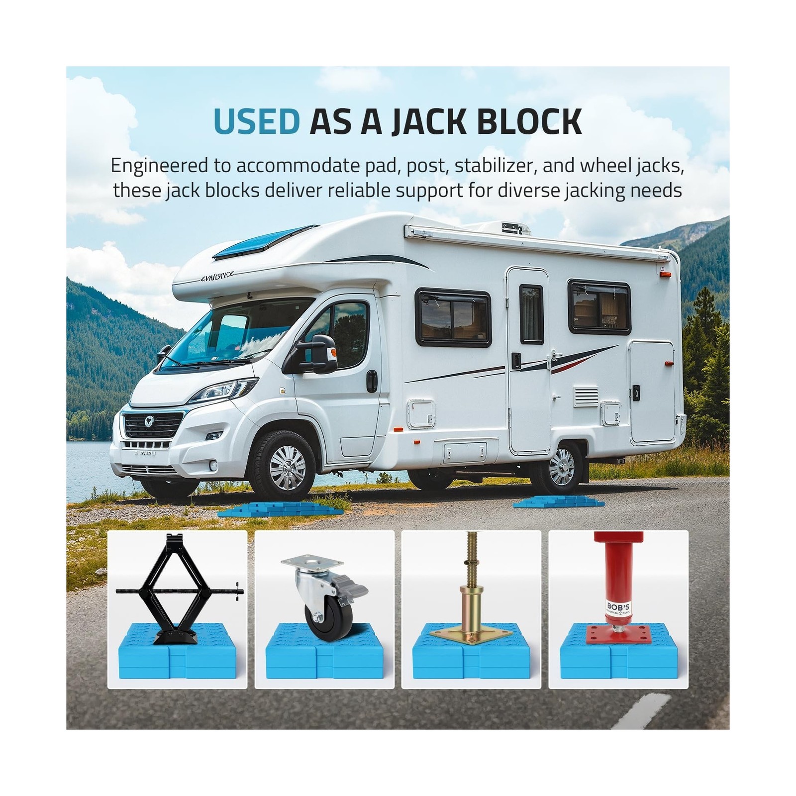 PAULINN RV Leveling Blocks 12 Pack, Heavy Duty Camper Leveling Blocks with 2 …