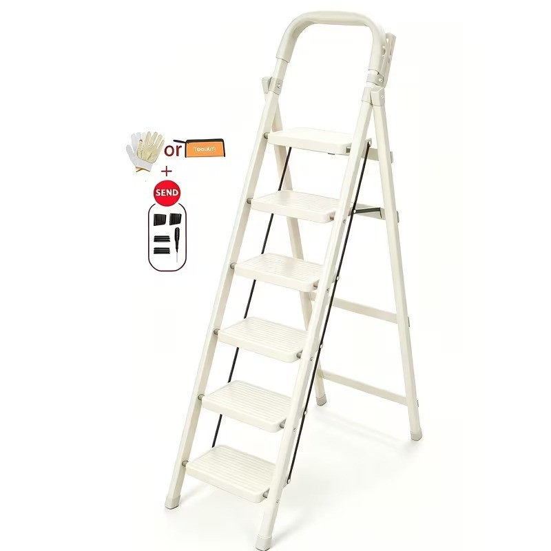 [Lightweight Folding Ladder] 330 Lbs Capacity, 3/4/5/6 Step Folding Step Ladder