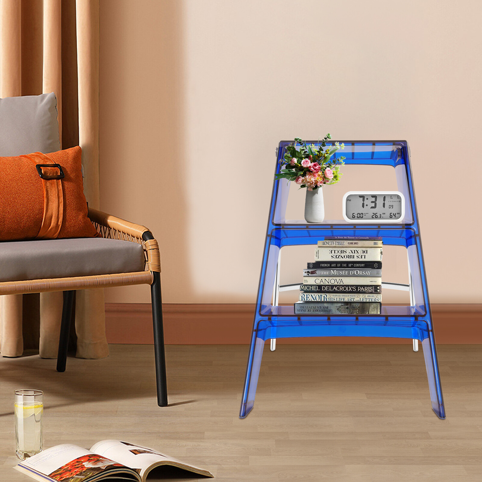Folding Step Stool, Step Stools for Adults, 3-Step Ladder Folding Step Stool
