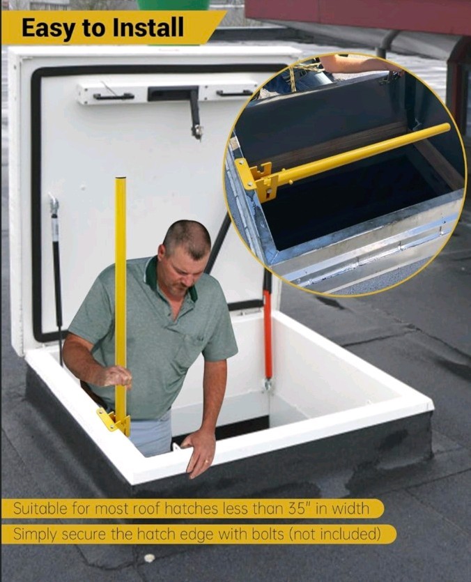 Foldable Roof Hatch Safety Post, Hatch Ladder Extension Hand Assist Safety Rails