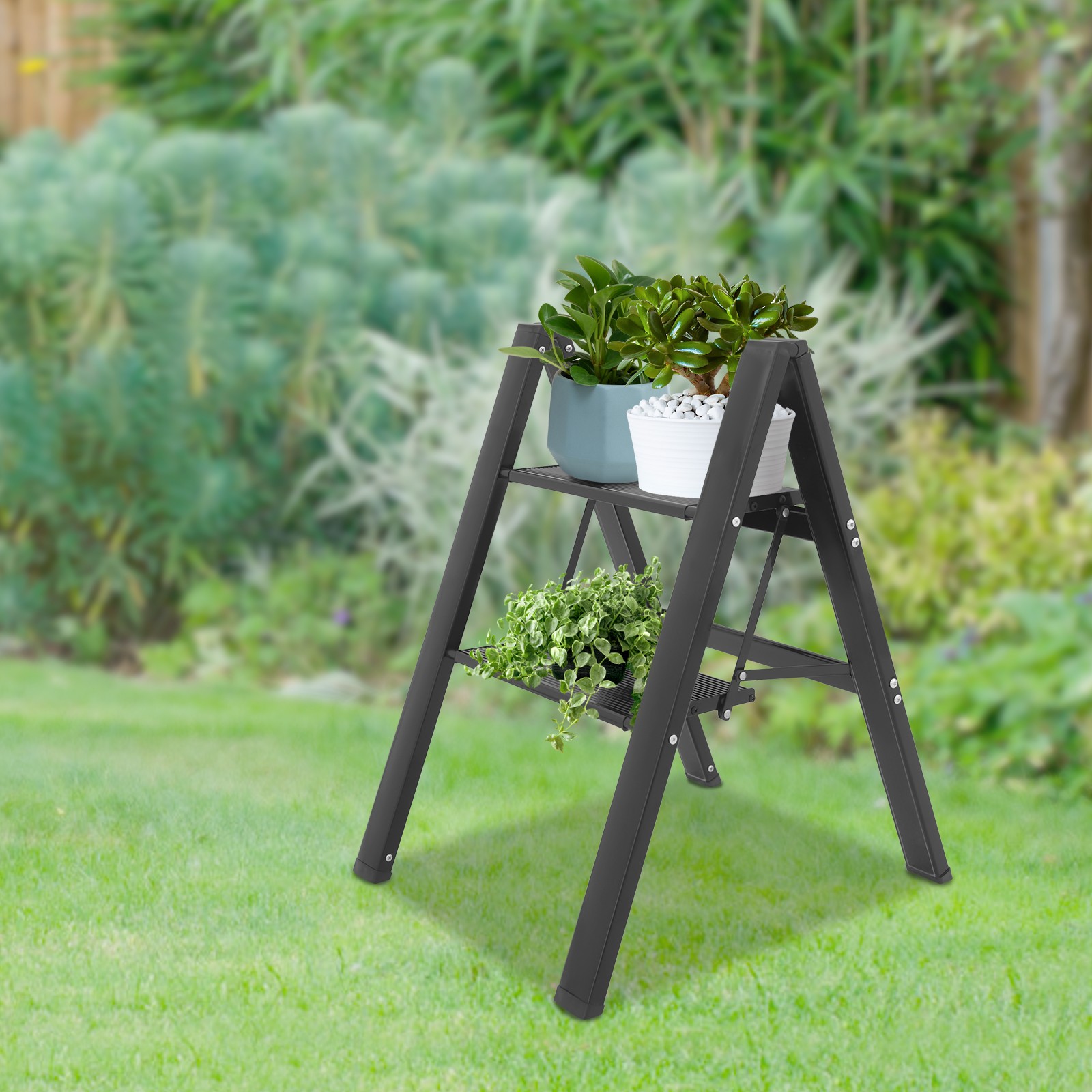 Folding Step Ladder Stool Multi-Purpose Aluminium Alloy Folding Heavy Duty