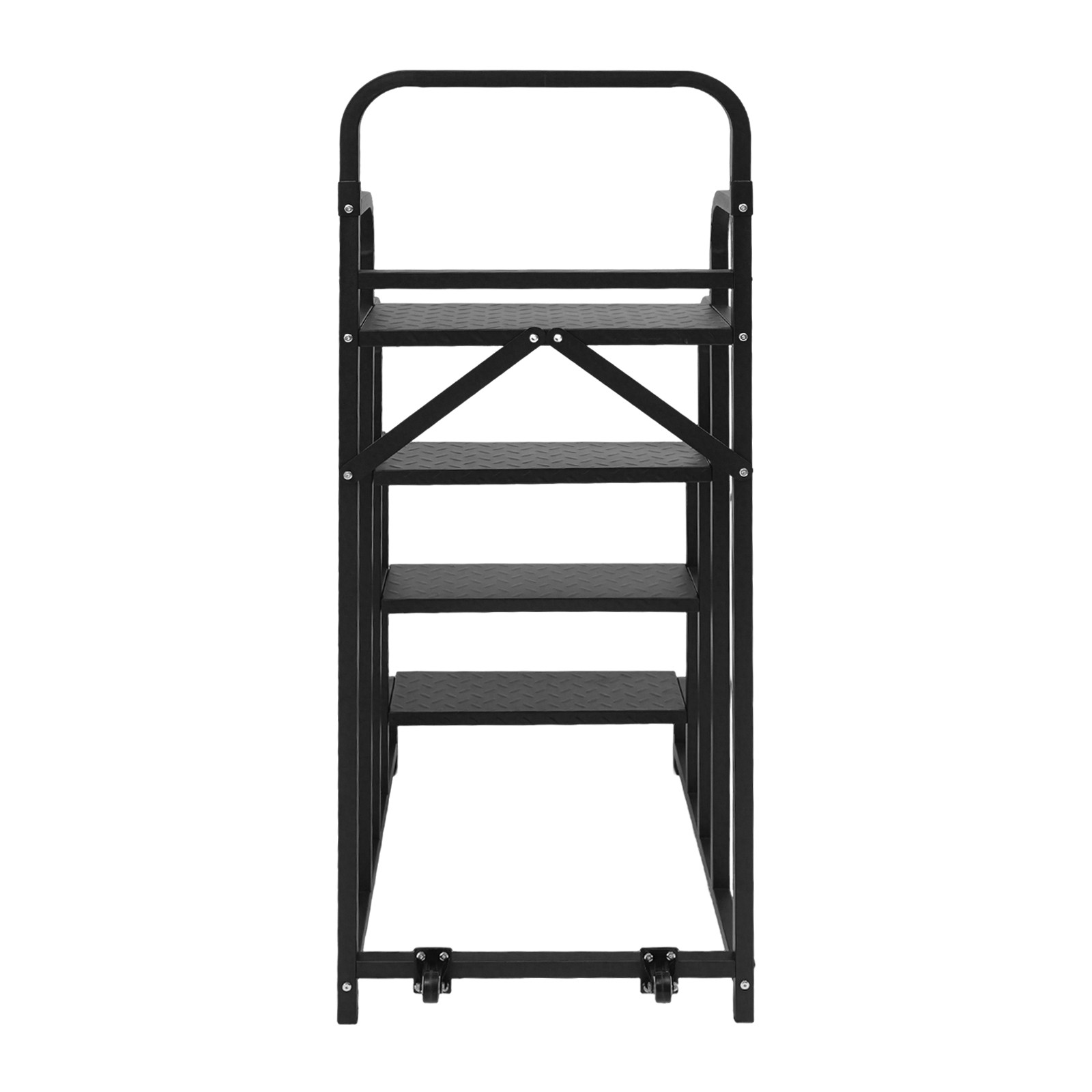4-Step Stair Industrial & Warehouse Stair Rolling Stair Ladder w/ Wheels 150kg