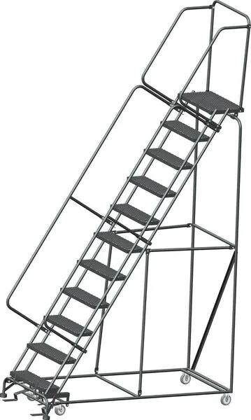NEW! Ballymore 143 in H Steel Ladder, 11 Step Expanded Metal, 450 lb Load Cap!!