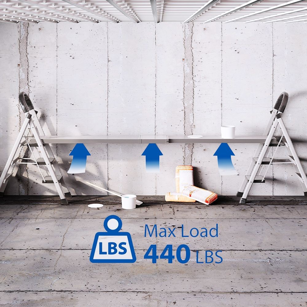 6-9ft Work Plank 440LBS Adjustable Skid-Proof Scaffold Platform Ladder Accessory