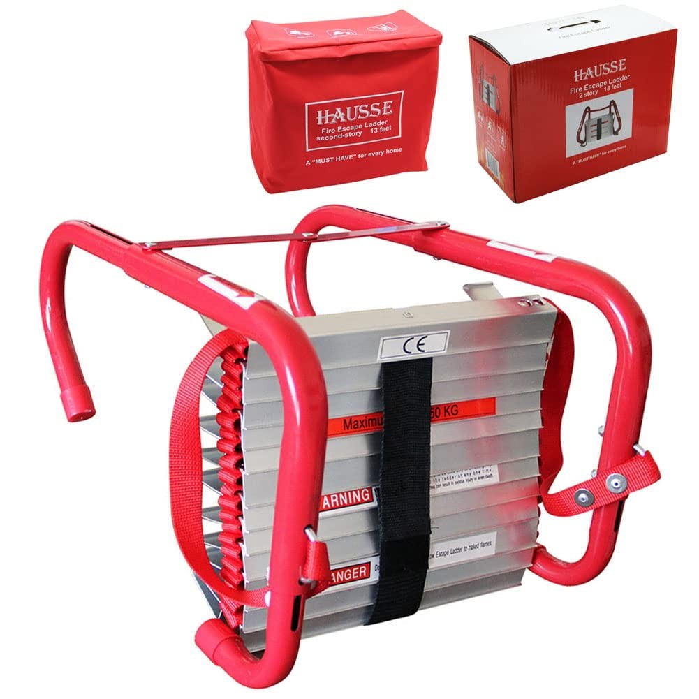 Hausse Retractable 2 Story Fire Escape Ladder 13 Feet 724190825600