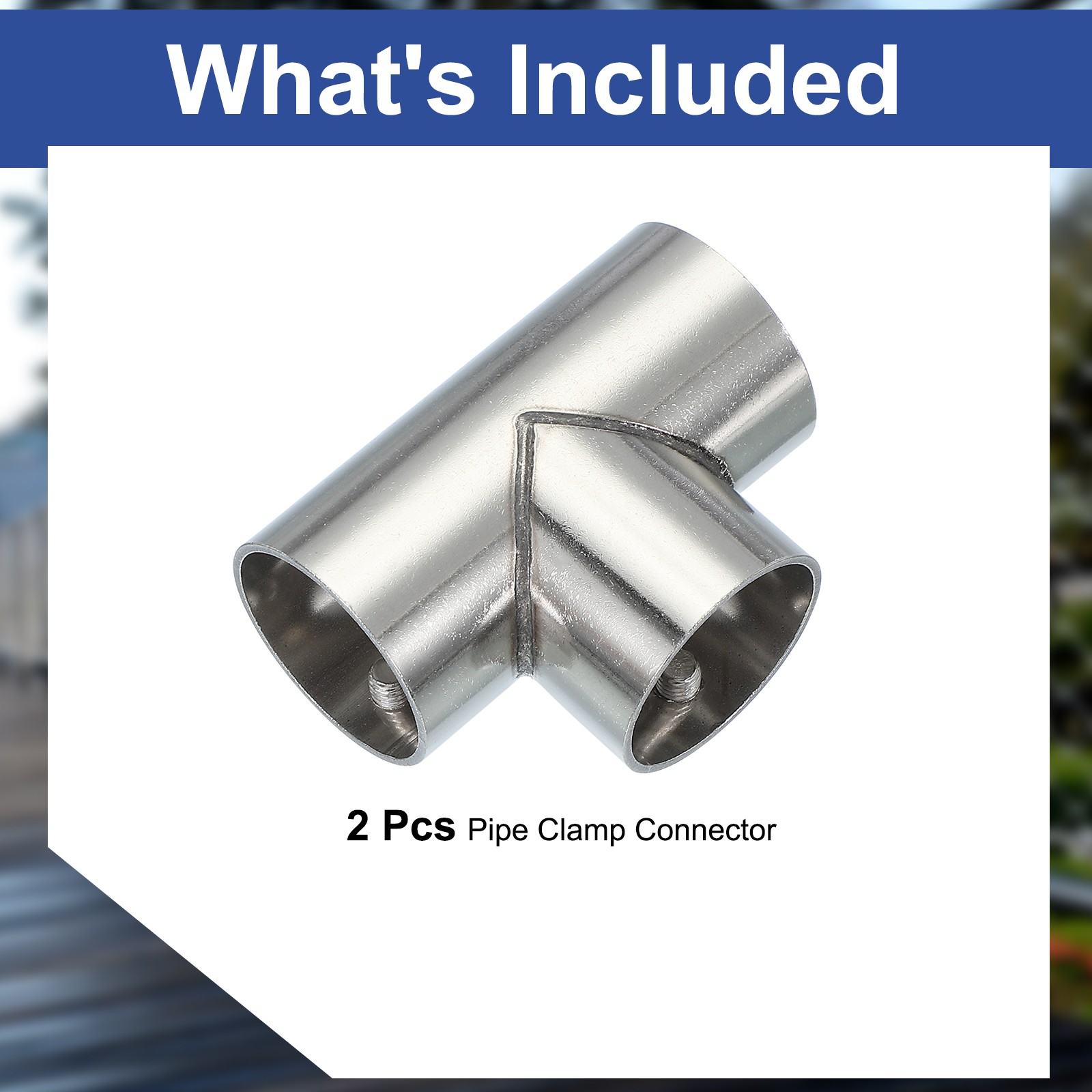 2Pcs 1″ 3 Way Pipe Clamp Connector T Shape Chain Fence Clamps Silver