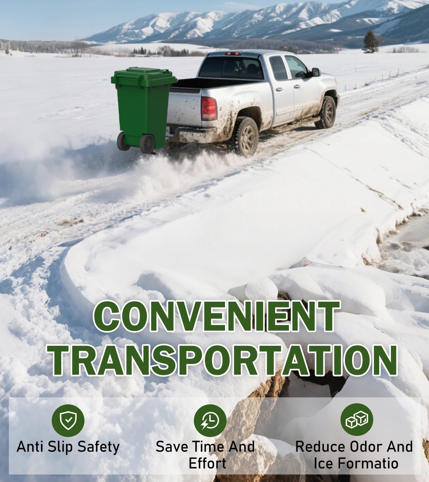 ELITEWILL New Trash Can Hauler Hitch Trash Can Transporter,Wheeled Garbage Ca…