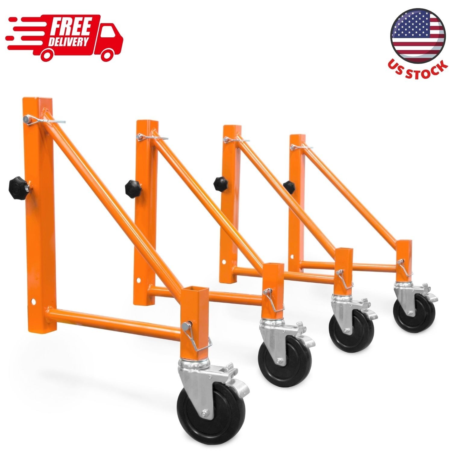 4 Pack Baker Scaffold Outriggers With 5-inch Locking Casters