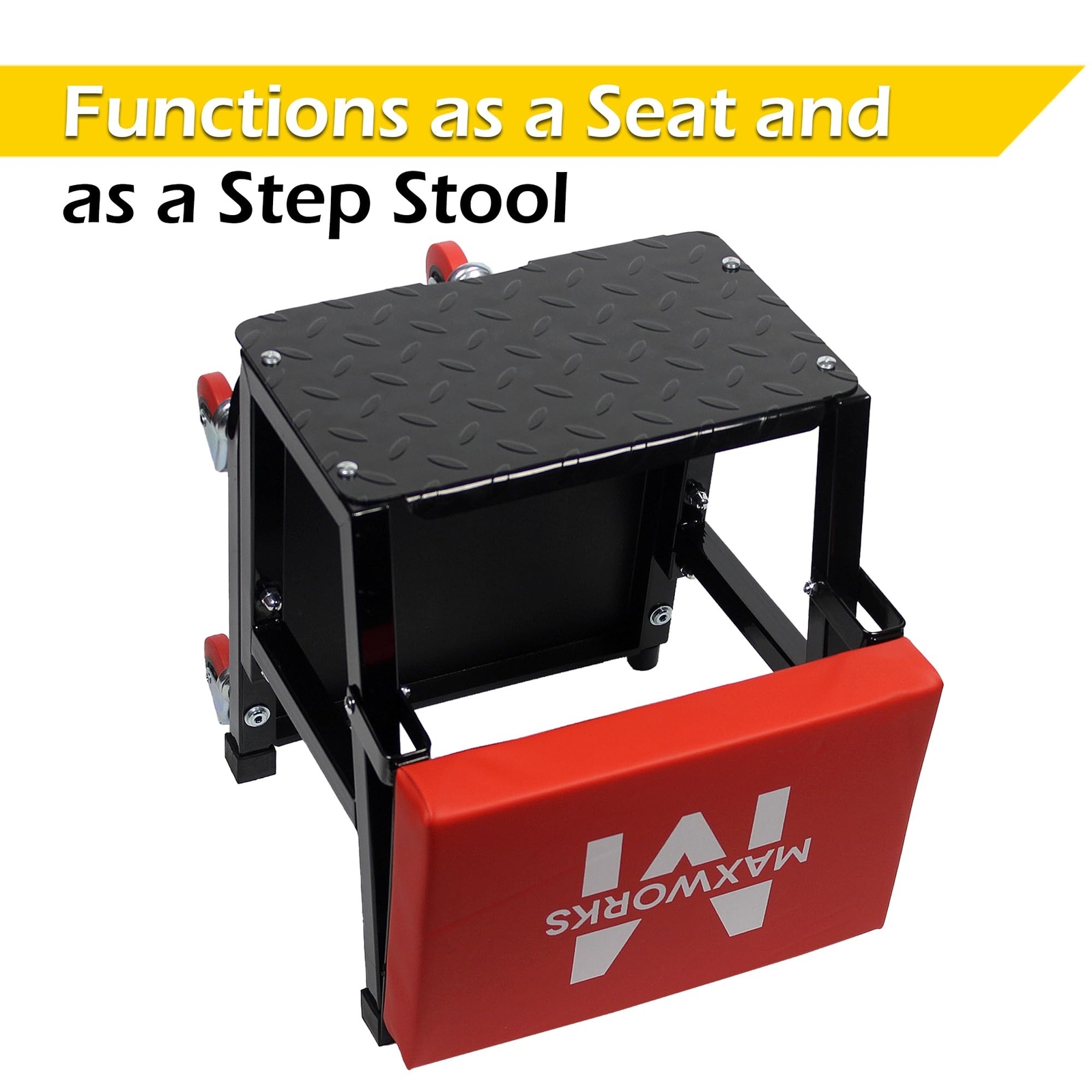 MaxWorks 50880 Garage Creeper Seat and Stool Combo, Workshop Seat with 300 Lb…