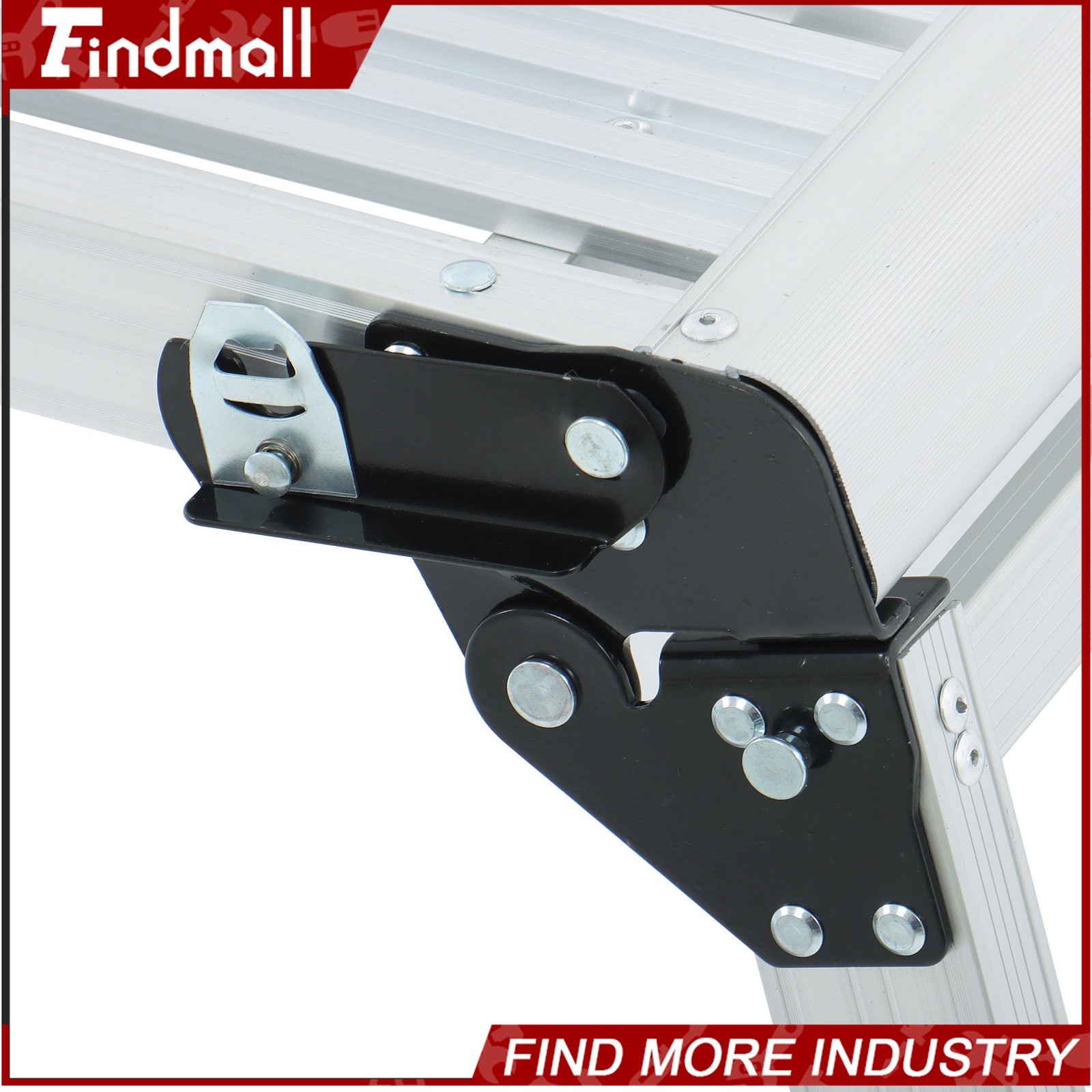 Findmall Aluminum Step Stool Non-slip Folding Work Platform 330lb Drywall Ladder