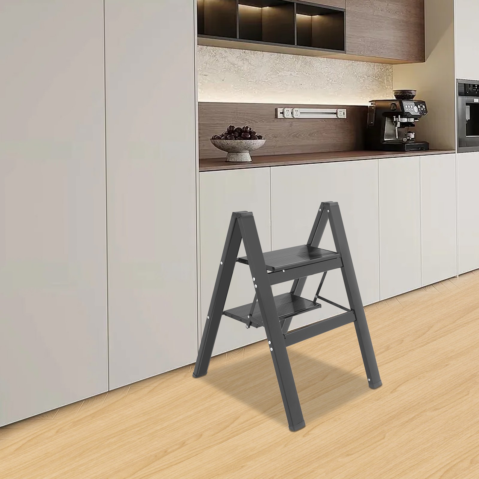 Folding Step Ladder Stool Multi-Purpose Aluminium Alloy Folding Heavy Duty