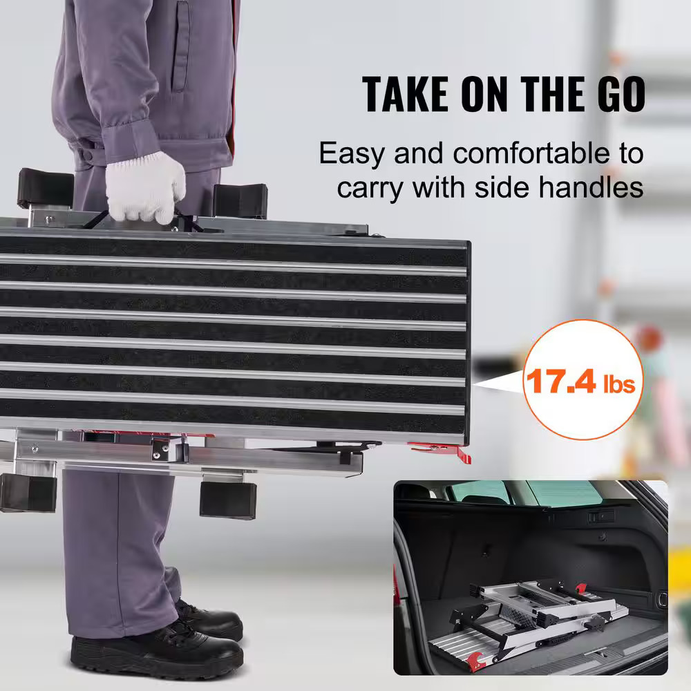 VEVOR 1 .45 ft. length Aluminum Heavy Duty Work Platform 660 lbs. Folding Drywal