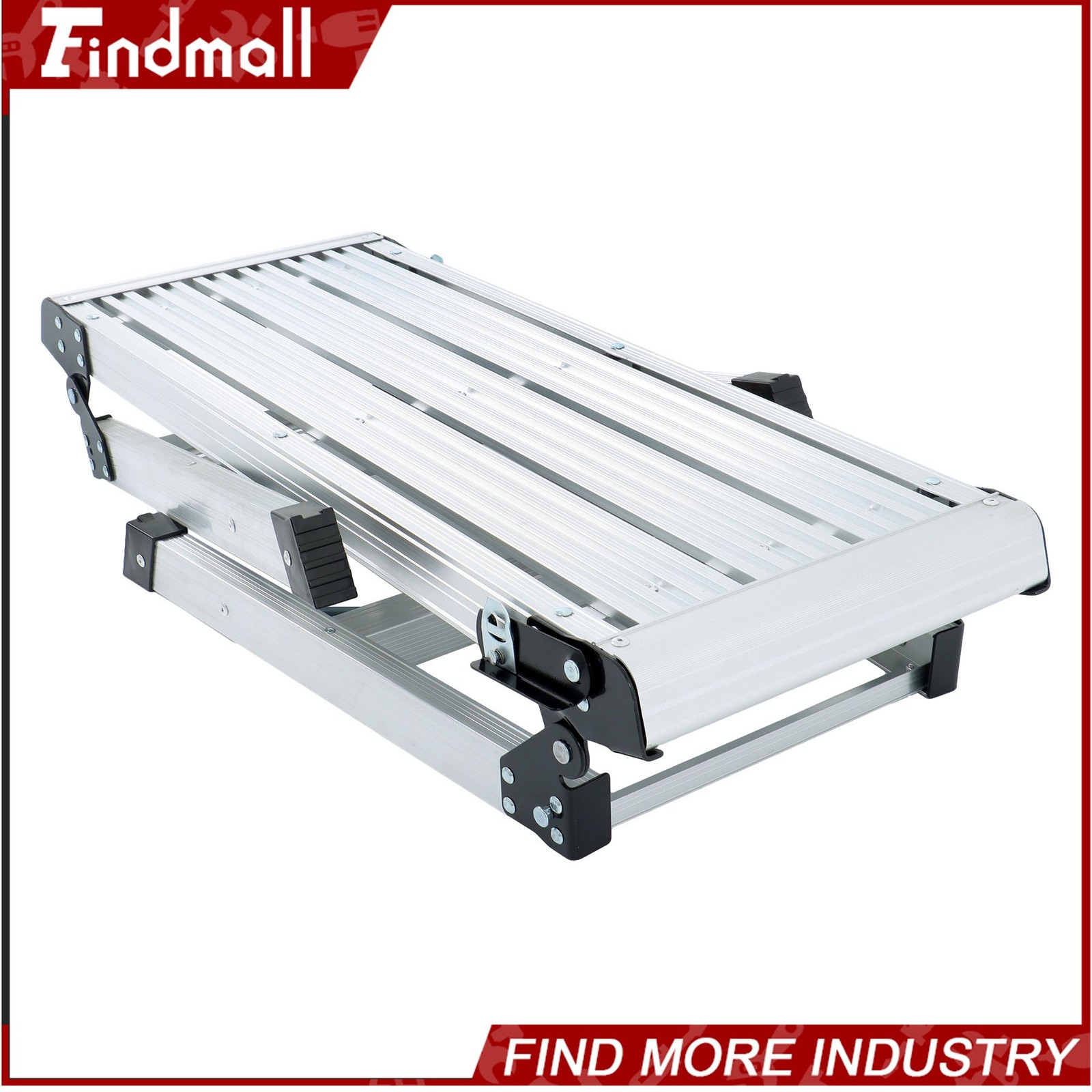 Findmall Aluminum Step Stool Non-slip Folding Work Platform 330lb Drywall Ladder