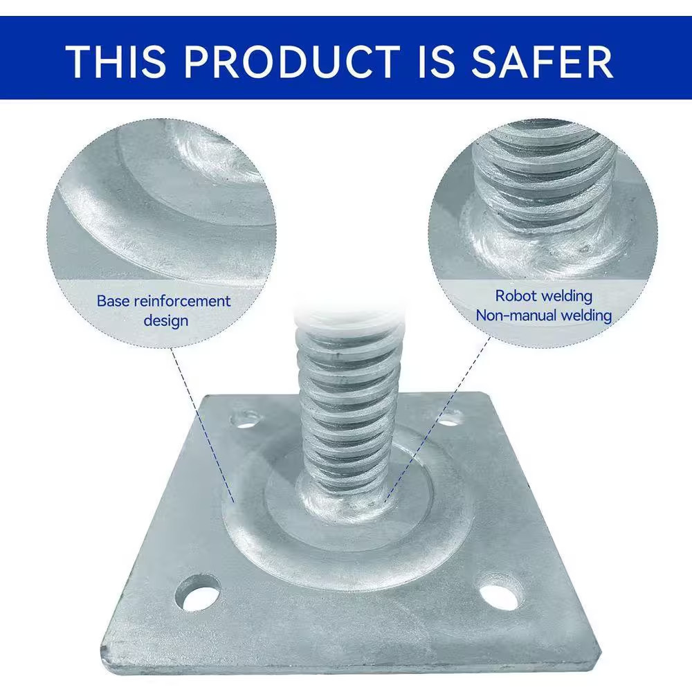 Adjustable Scaffold Leveling Jack 18 Inch 1-1/4 Inch OD for Baker-Style Scaffold