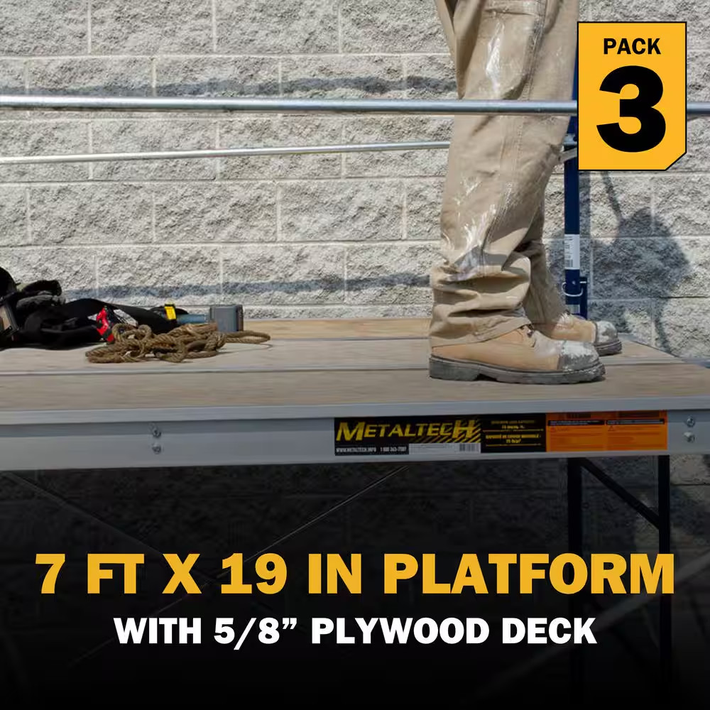 7 Ft. L X 19 In. W Aluminum Scaffold Platform with 5/8 In. Plywood Plank for …
