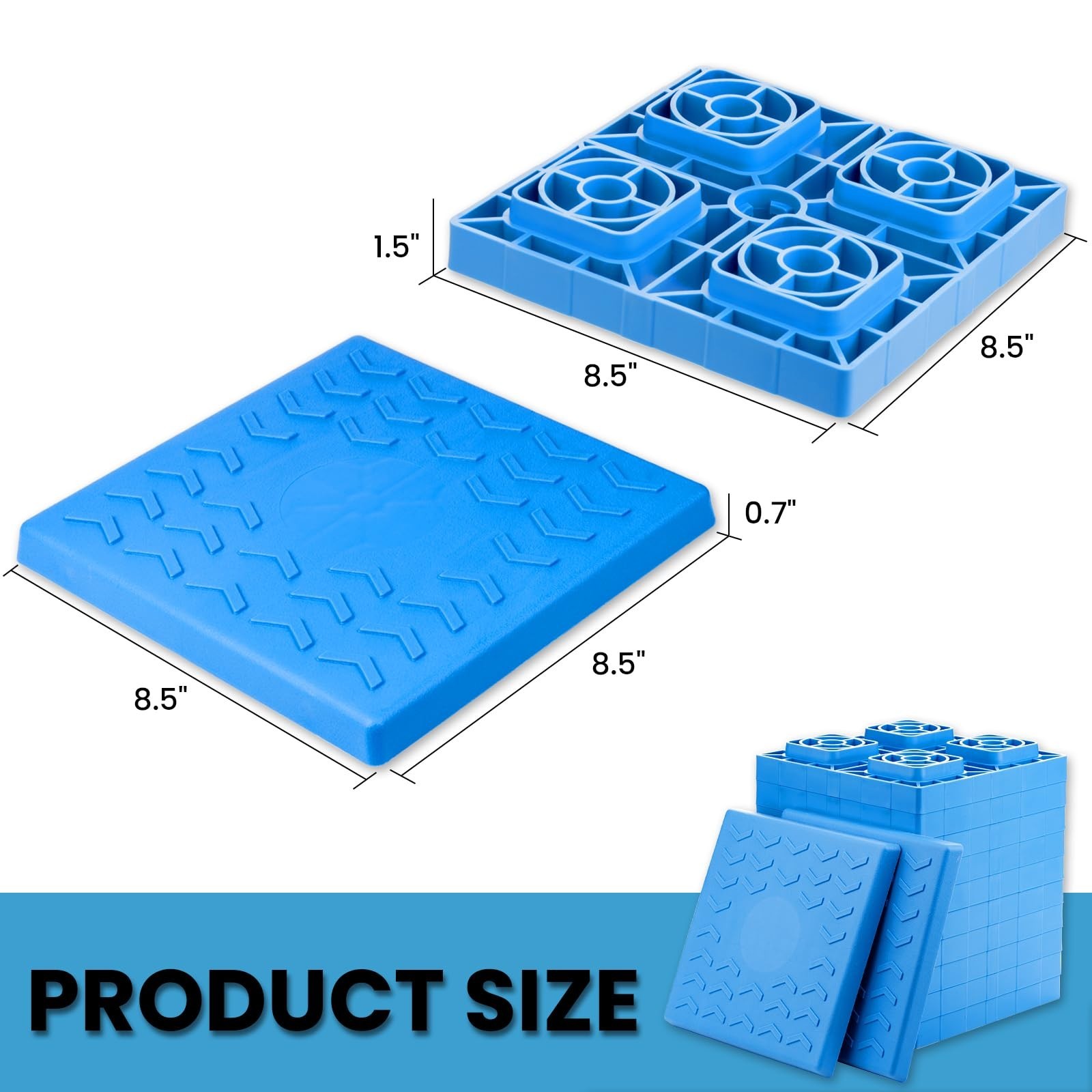 RV Leveling Blocks – 12 Pack Heavy Duty Camper Leveling Blocks with Handbag a…