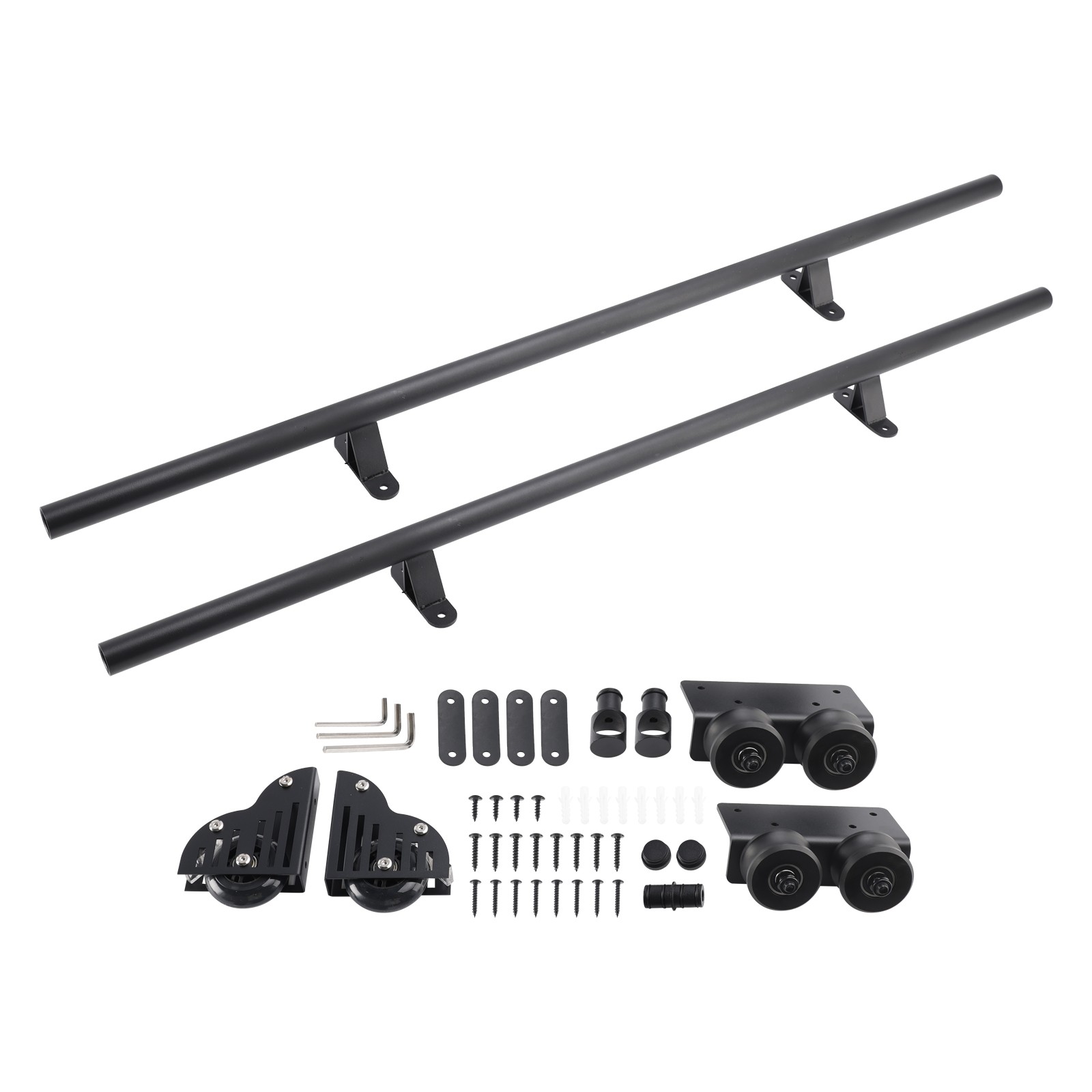 🪜6.6FT Round Tube Rolling Library Sliding Ladder Hardware Kit with Brake