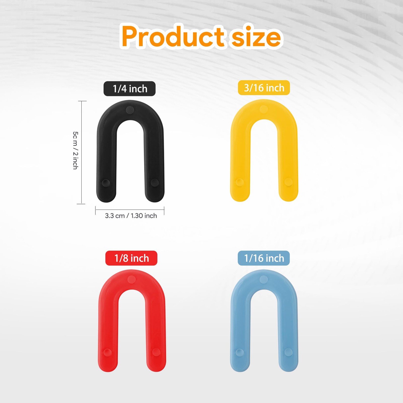 ZUXUSE 600Pcs Horseshoe Shims, Plastic Tile Blue,Red,Yellow,Black
