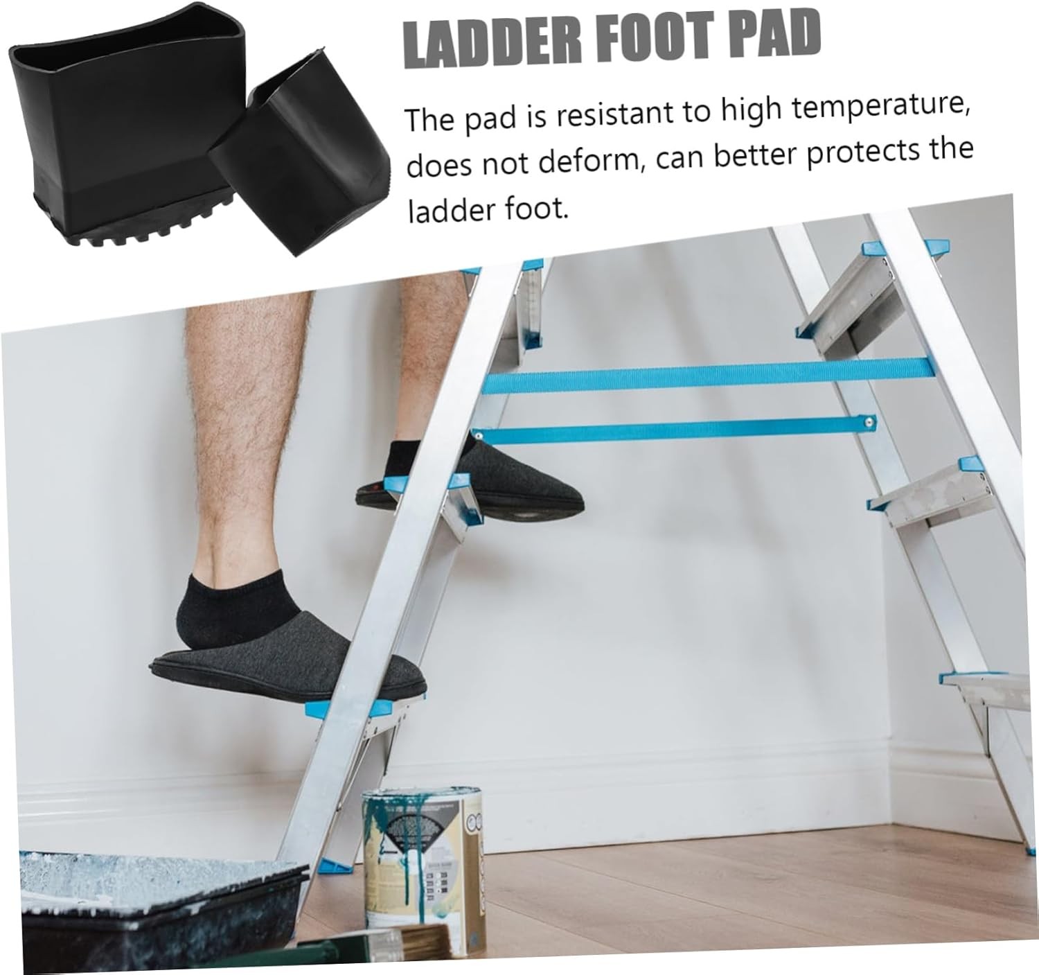 4pcs Folding Ladder feet Home Furniture Leg Protectors for Chairs Black