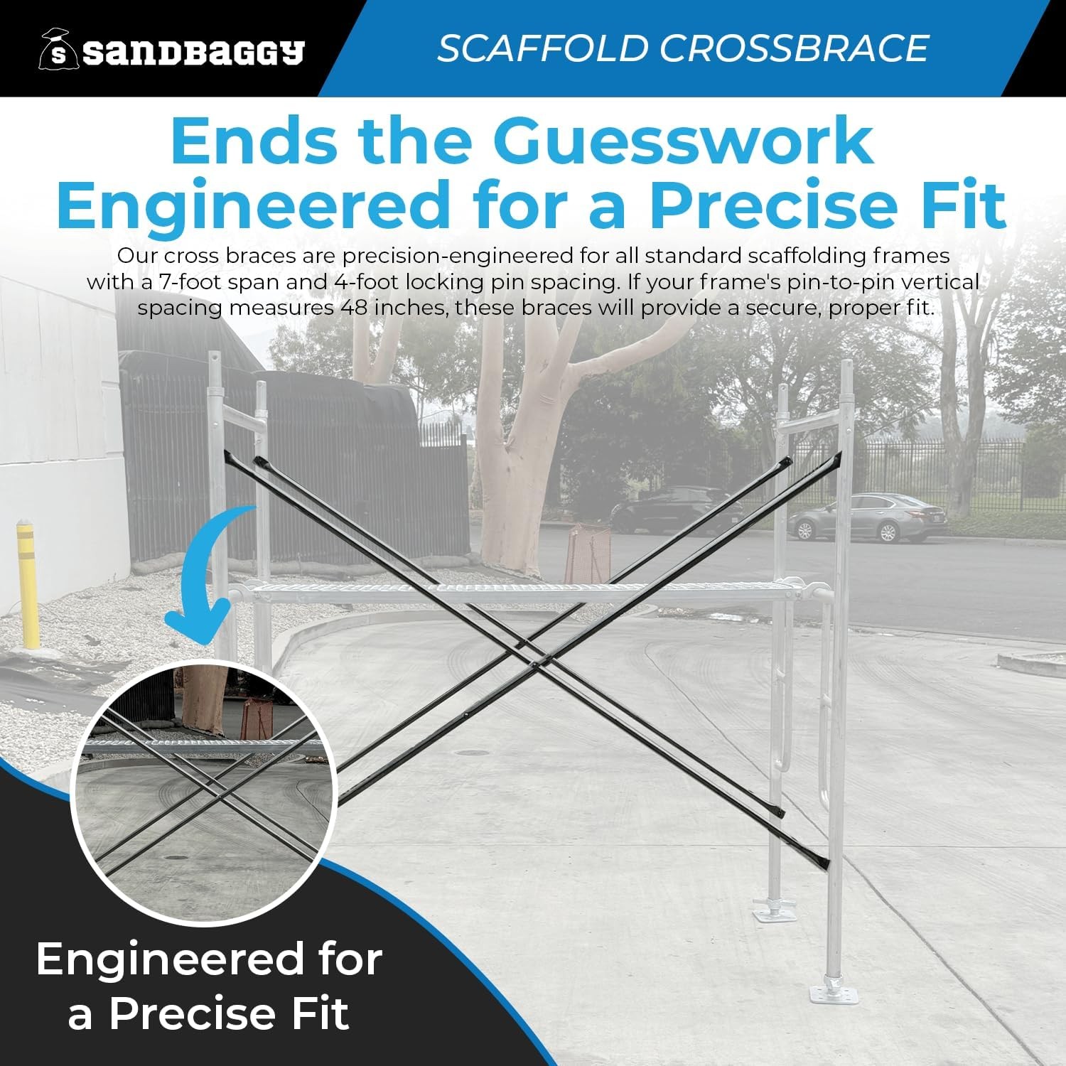 Scaffolding Cross Braces for 7′ x 4′ Frames | Steel Cross Brace – (1)