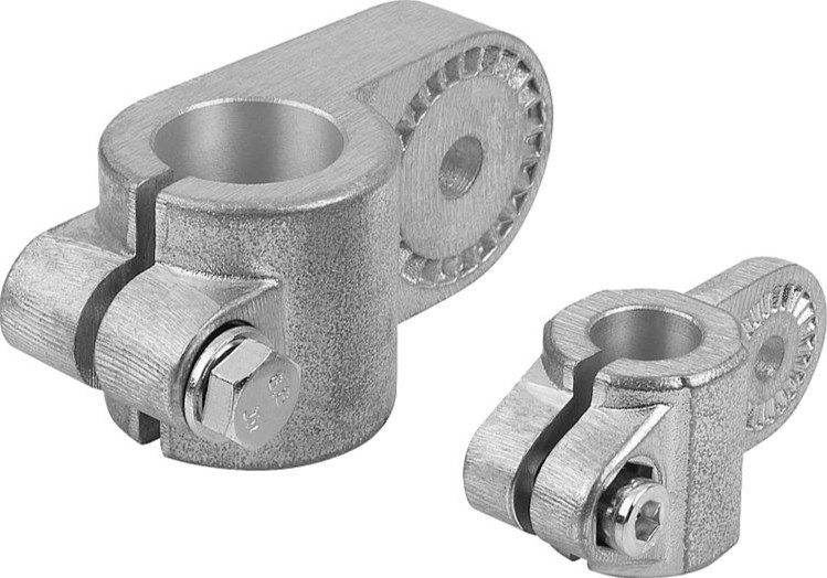 KIPP Tube Clamp Swivel Half Aluminum T-piece Sunken Teeth K0486.520 20mm ID