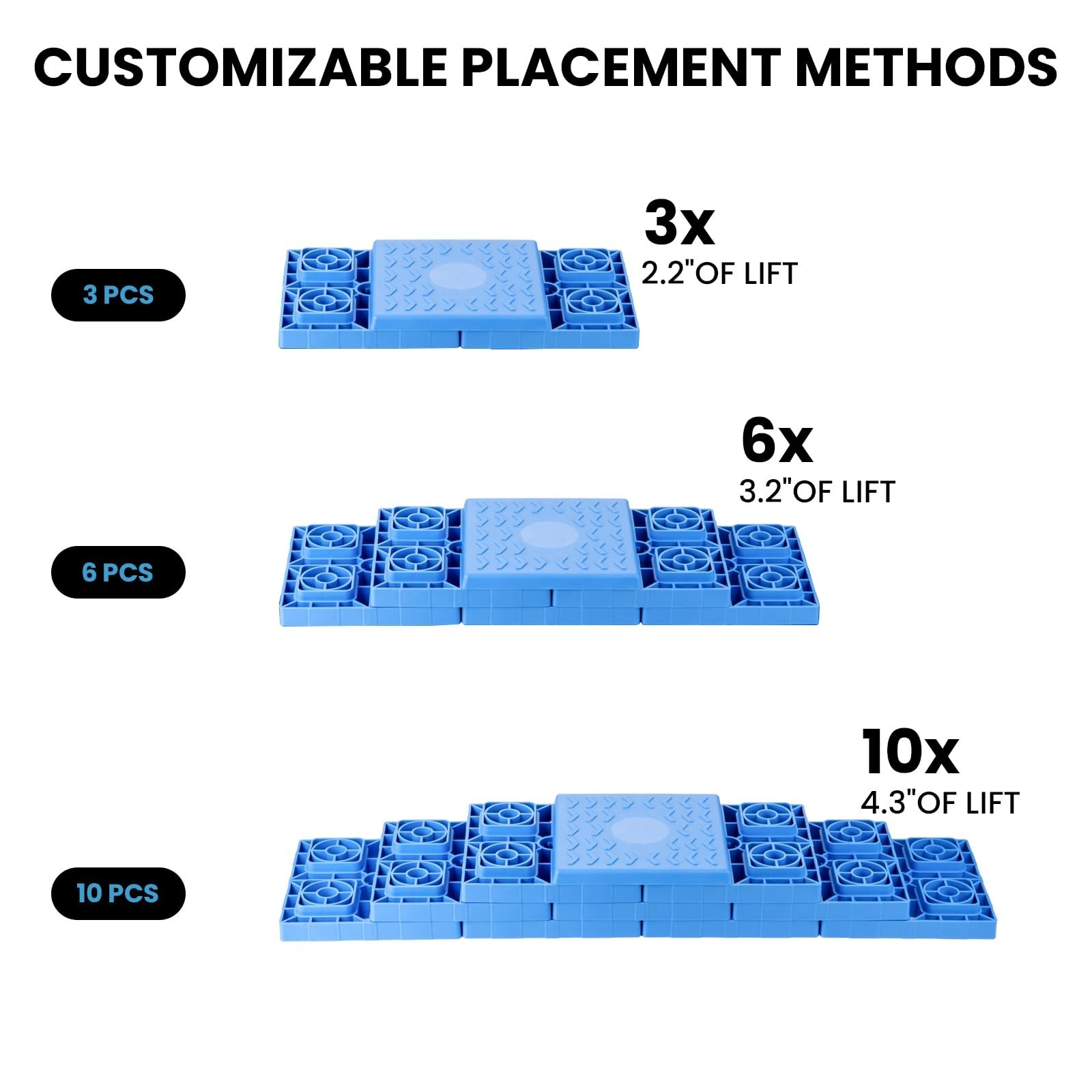 RV Leveling Blocks – 12 Pack Heavy Duty Camper Leveling Blocks with Handbag a…