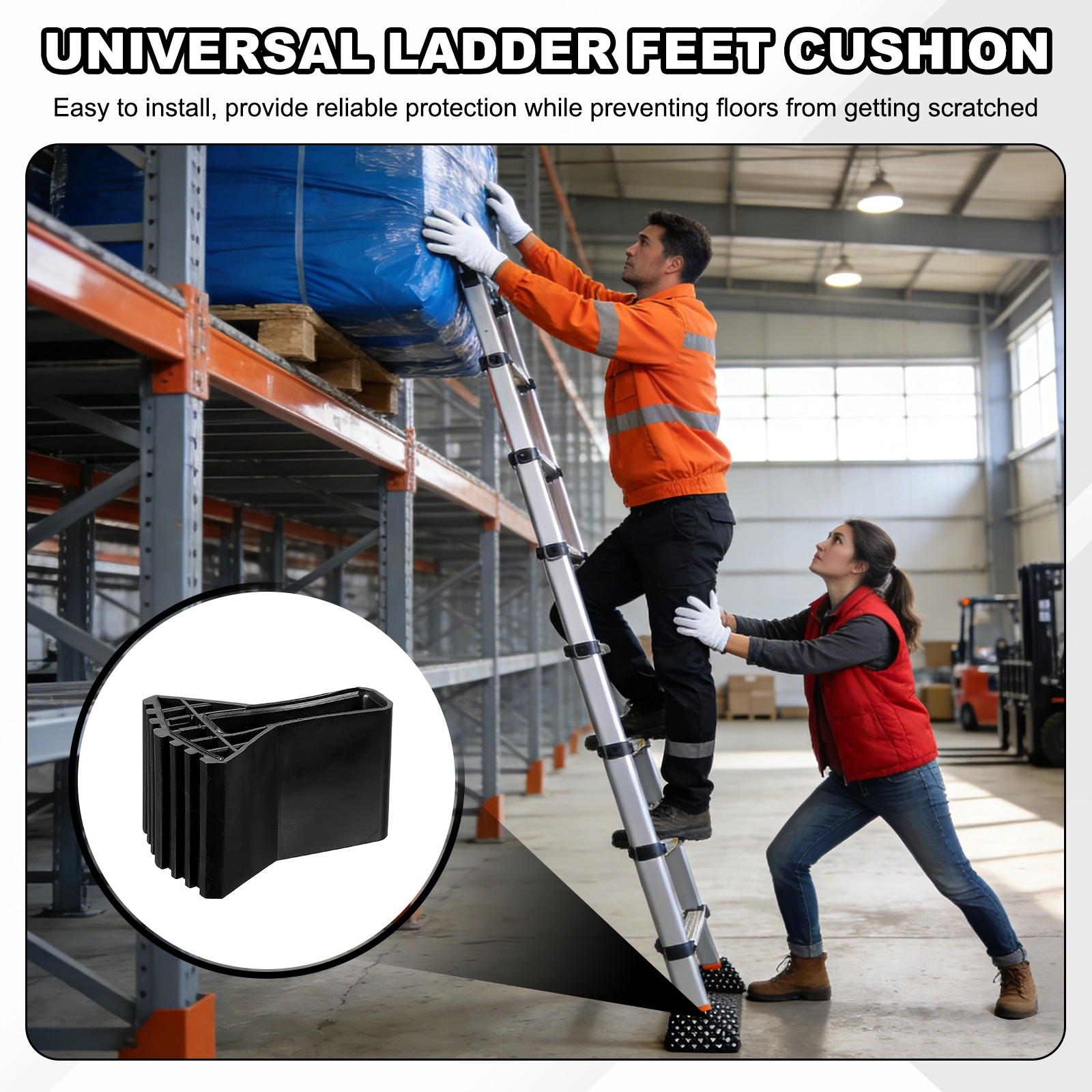 Ladder Non Slip Feet Mat (62x17mm) (4Pcs), Rubber Step Ladder Foot